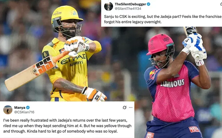 "Forgot loyalty": social media explodes as CSK trade Jadeja for Sanju Samson in major IPL shuffle